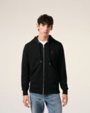 Hoodie Noir Zippé Ami de Coeur En Coton