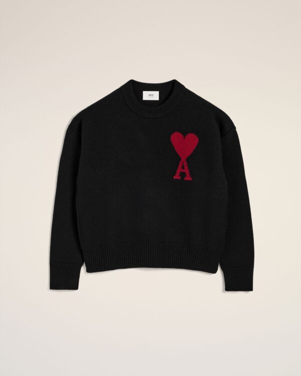 Pull Noir Ami de Coeur En Laine