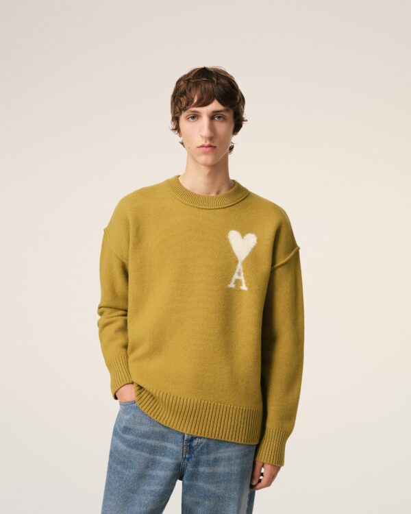 Pull Moutarde Ami de Coeur En Laine – Image 2