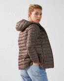 Doudoune légère à capuche Taupe Cloe