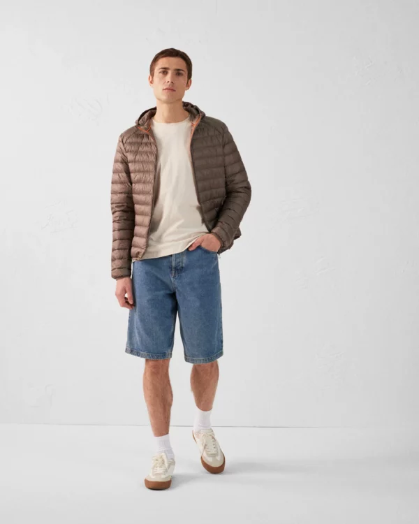 Doudoune légère à capuche Taupe Nico – Image 6