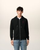 Hoodie Noir Zippé Ami de Coeur En Coton