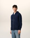 Hoodie Bleu Marine Zippé Ami de Coeur En Coton