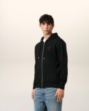 Hoodie Noir Zippé Ami de Coeur En Coton