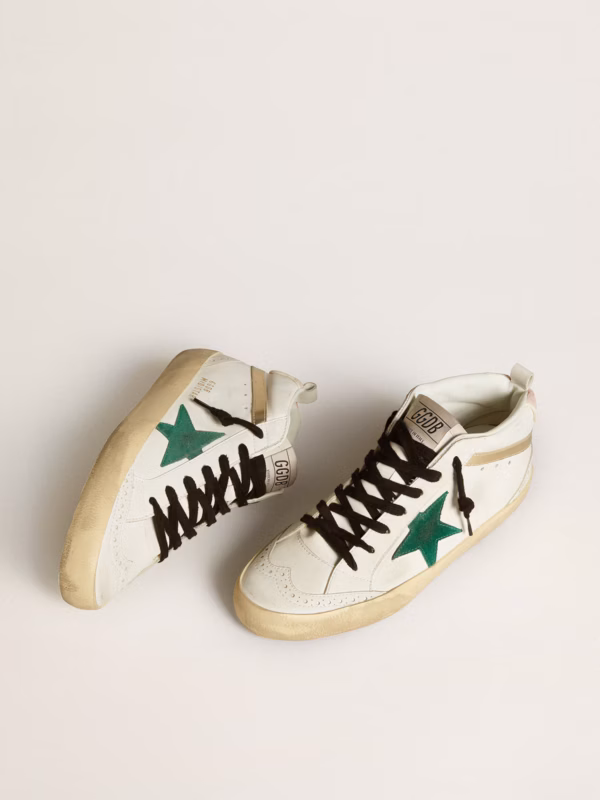 Mid Star d’origine biologique avec étoile en daim vert et contrefort en daim rose – Image 2