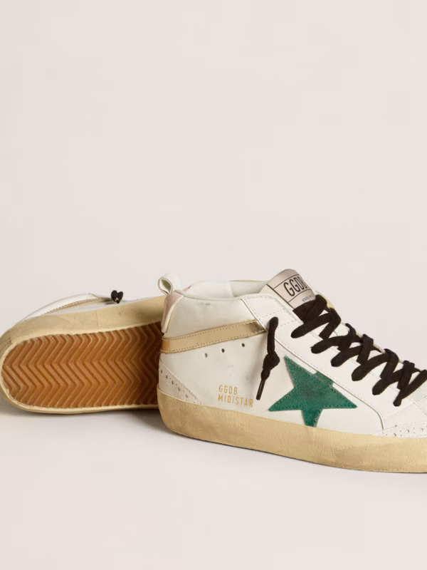 Mid Star d’origine biologique avec étoile en daim vert et contrefort en daim rose – Image 4