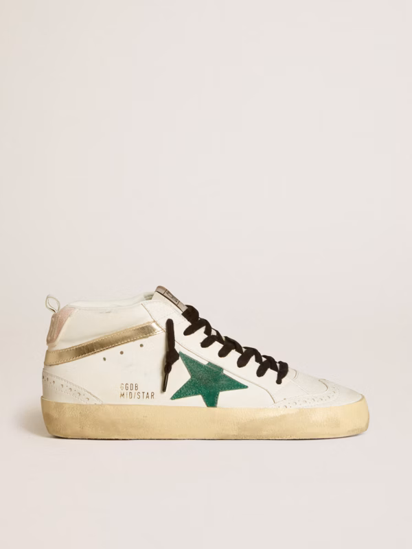 Mid Star d’origine biologique avec étoile en daim vert et contrefort en daim rose
