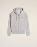 Hoodie Gris Zippé Ami de Coeur En Coton