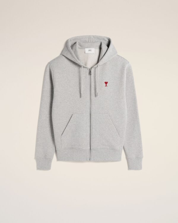 Hoodie Gris Zippé Ami de Coeur En Coton