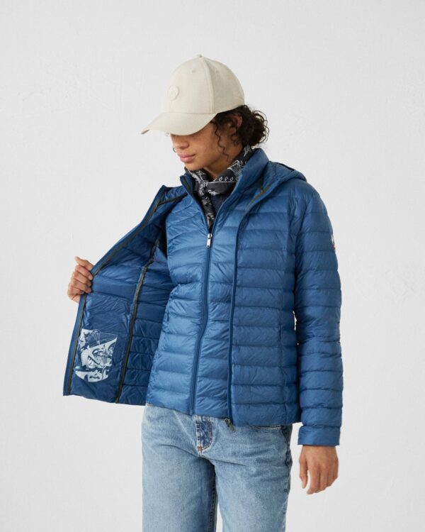 Doudoune légère à capuche Bleu jeans Cloe – Image 3