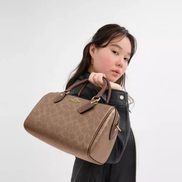 Sac Satchel Rowan en toile signature – Image 6
