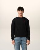 Pull Col Rond Ami de Coeur En Laine