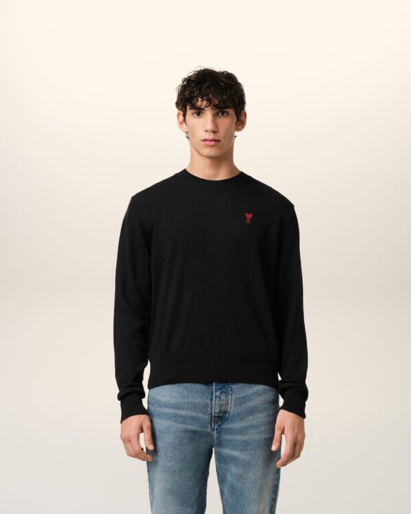 Pull Col Rond Ami de Coeur En Laine – Image 2