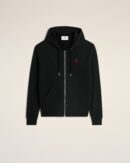 Hoodie Noir Zippé Ami de Coeur En Coton