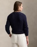 Pull en coton torsadé  - Marine chasseur
