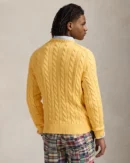 Pull en coton torsadé - Jaune d'automne