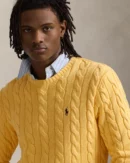Pull en coton torsadé - Jaune d'automne