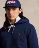Le sweat à capuche RL en molleton - Marine croisière