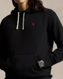 Le sweat à capuche RL en molleton - Noir