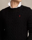 Pull en coton torsadé - Noir