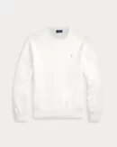 Pull à col rond en coton piqué - Blanc moussaillon