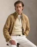 Pull demi-zippé en coton - Mélange camel