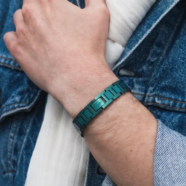 Bracelet Metropole "L" en Acier Vert - 2040420, Longueur ajustable de 13 cm à 19 cm Vert – Image 2