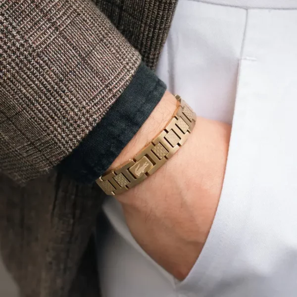 Bracelet Metropole "L" en Acier Doré - 2040120, Longueur ajustable de 13 cm à 19 cm Jaune – Image 2
