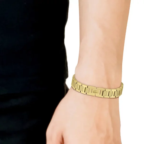 Bracelet Metropole "L" en Acier Doré - 2040120, Longueur ajustable de 13 cm à 19 cm Jaune – Image 3