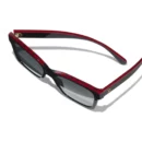 Channel Square Sunglasses - Noir et rouge. Verres : gris, polarisés, dégradés