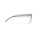 Channel Square Sunglasses - Noir et blanc. Verres : gris, dégradé