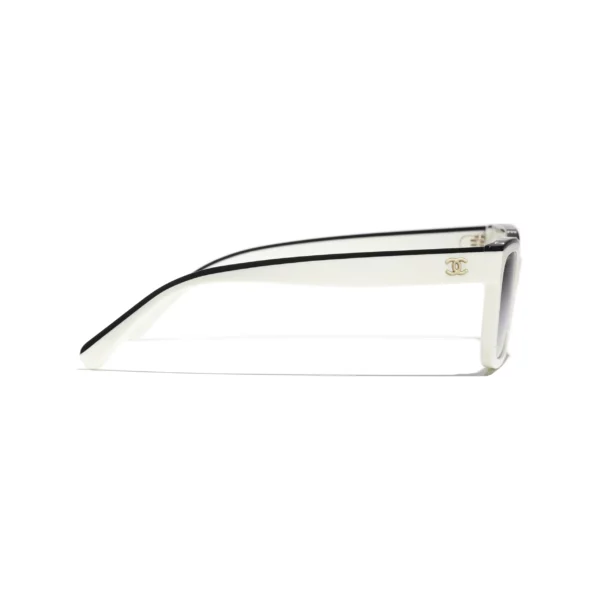 Channel Square Sunglasses - Noir et blanc. Verres : gris, dégradé – Image 3