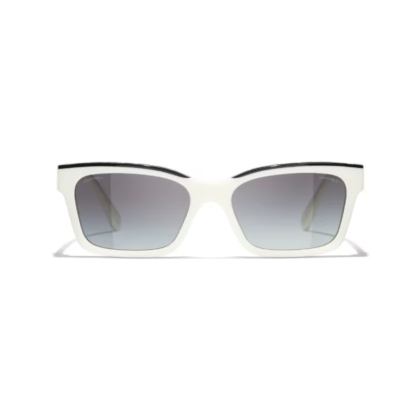 Channel Square Sunglasses - Noir et blanc. Verres : gris, dégradé – Image 2