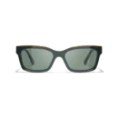 Channel Square Sunglasses - Kaki et vert. Verres : verts